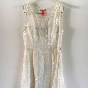 NWT Chelsea and Violet white sequined dress